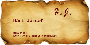 Hári József névjegykártya